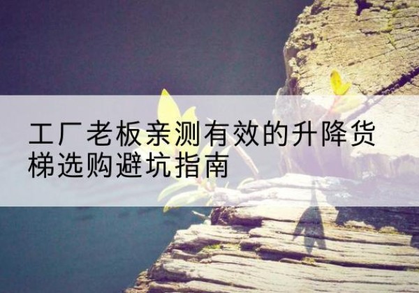 鹤山升降货梯怎么选-工厂老板亲测有效的升降货梯选购避坑指南